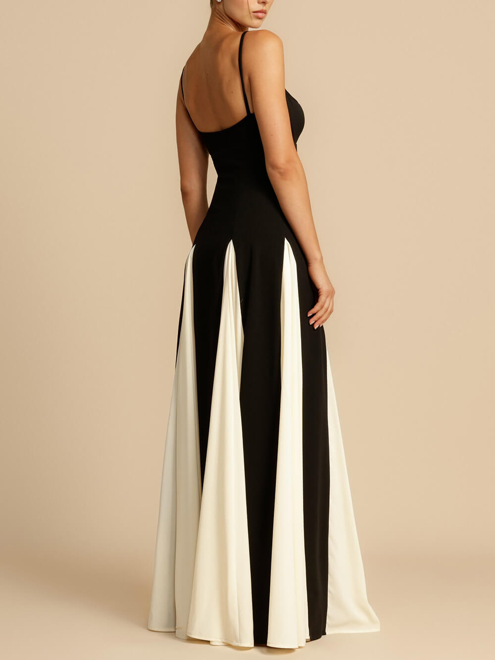 ELEGANCE PANELLED TULLE A-LINE SLIP MAXI DRESS